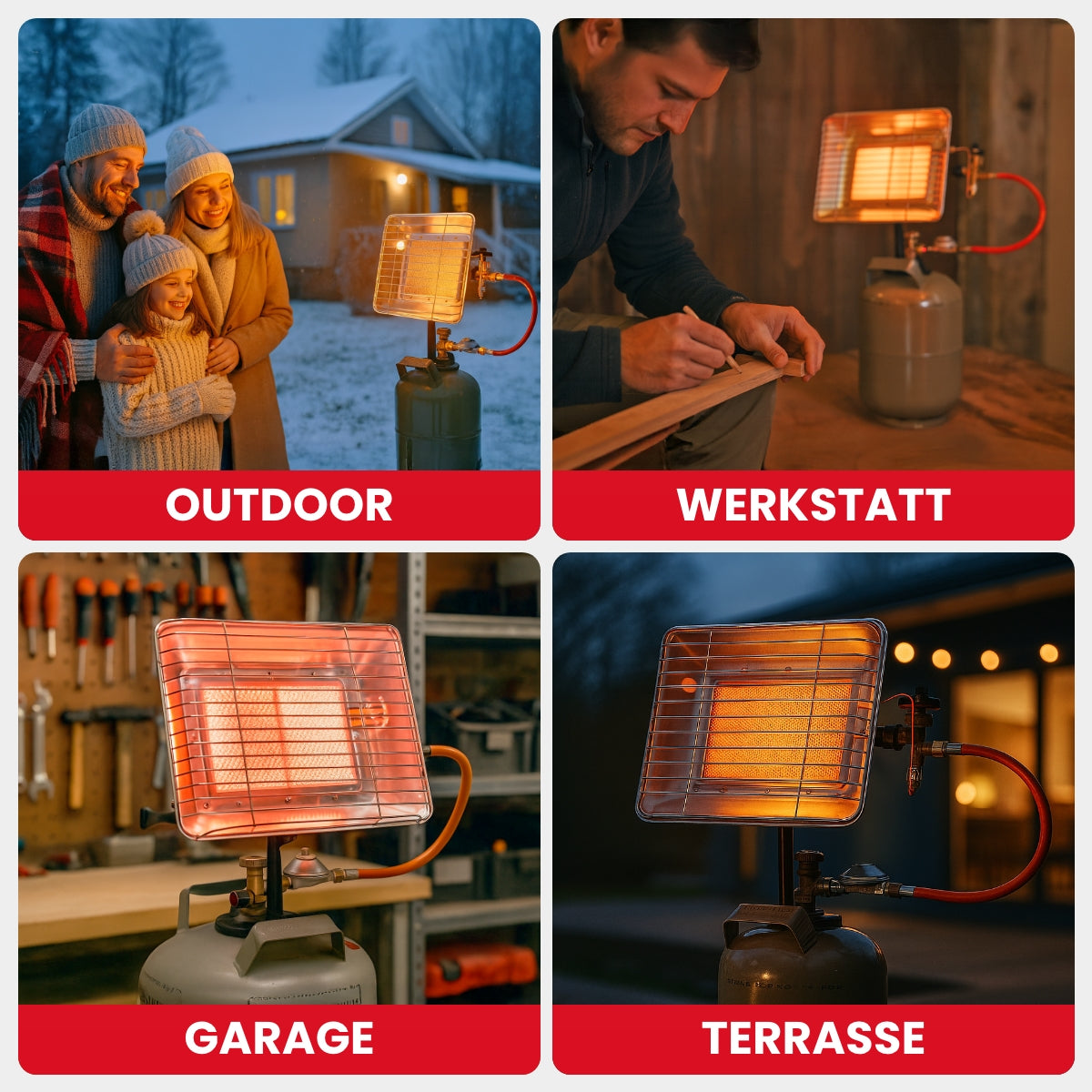 Eco gas heater with Piezo