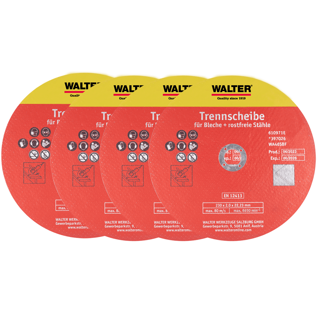WALTER Trennscheiben Set 4 - tlg.