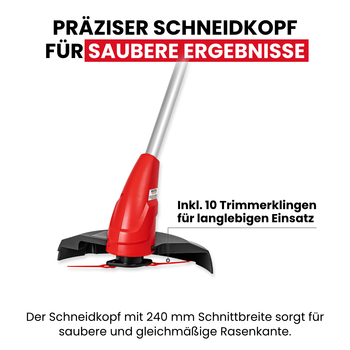 Cordless grass trimmer 12 V with 2 batteries