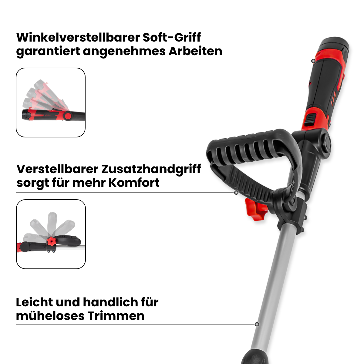 Cordless grass trimmer 12 V with 2 batteries