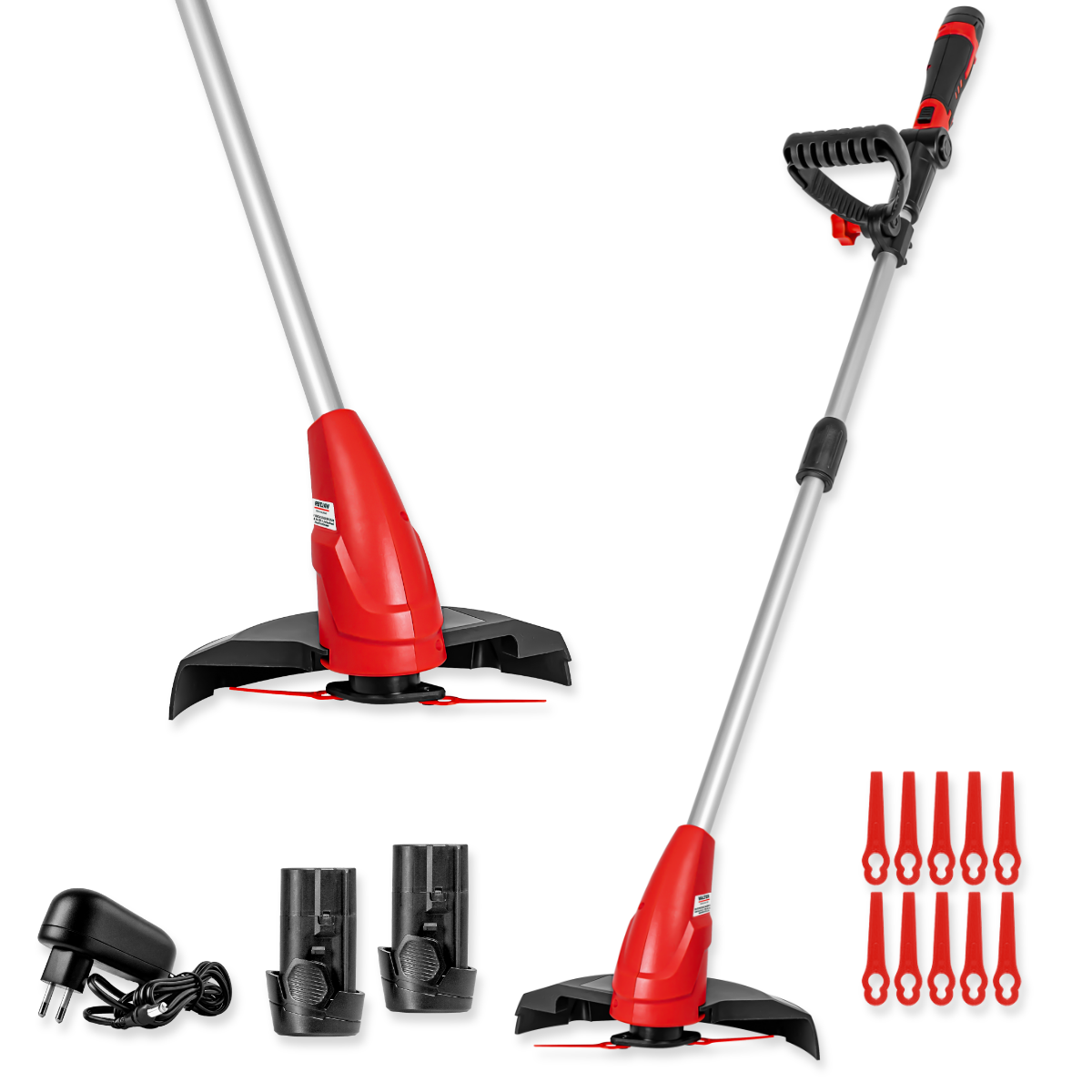Cordless grass trimmer 12 V with 2 batteries