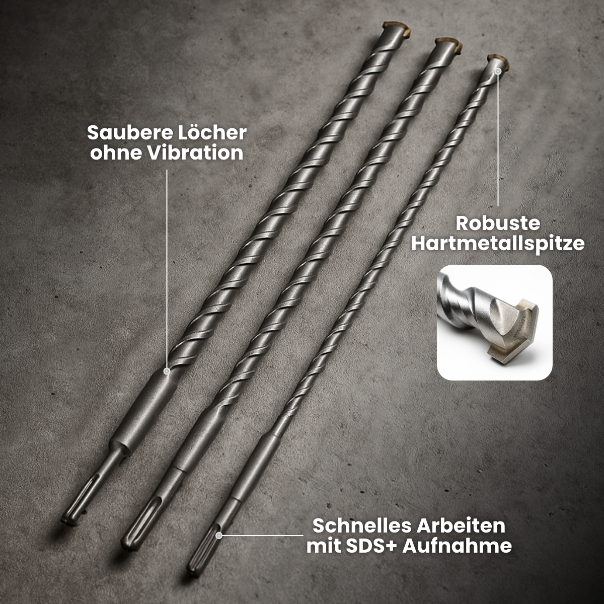 SDS+ Bohrer-Set 3-tlg. 1000 mm