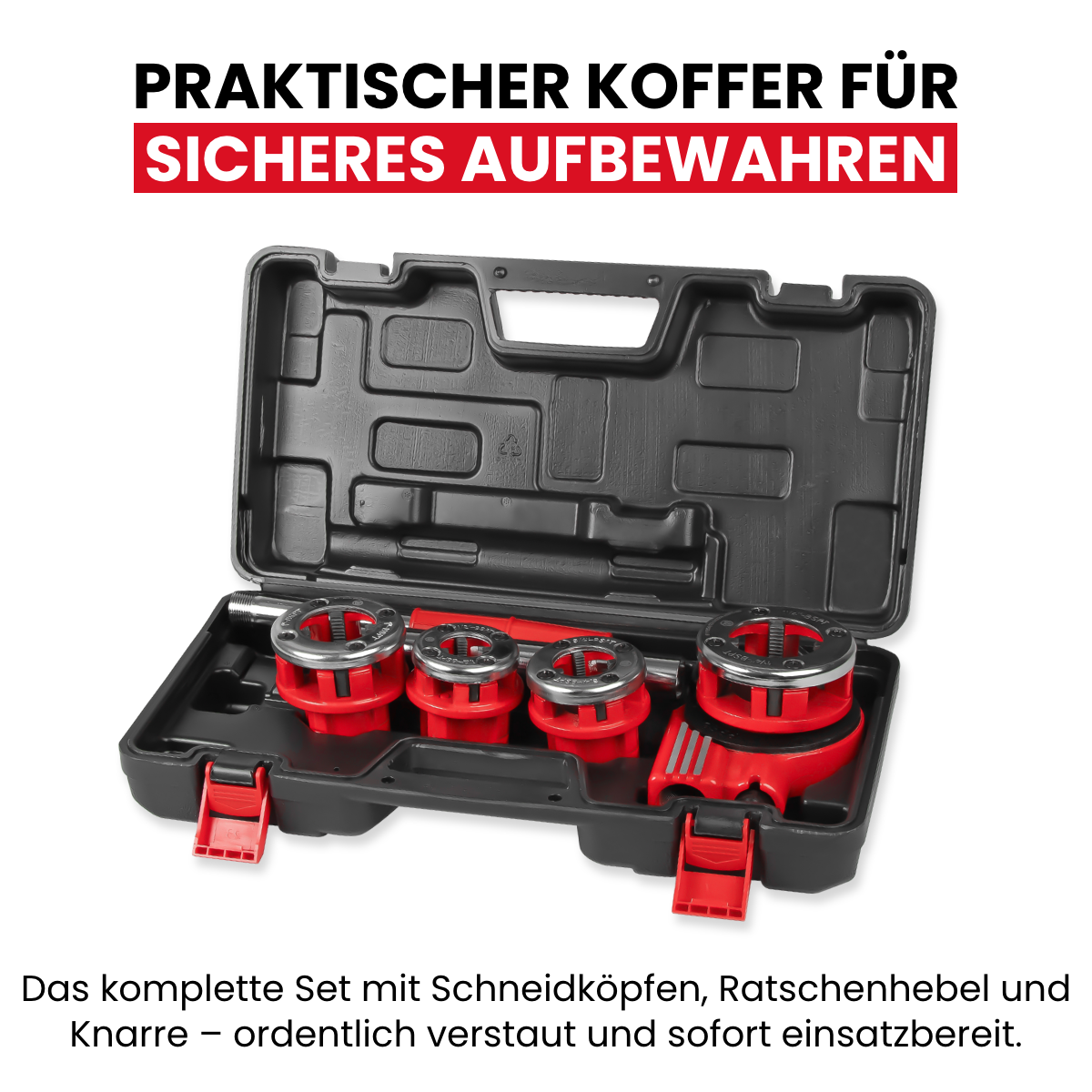 Thread cutting die set, 6-piece.