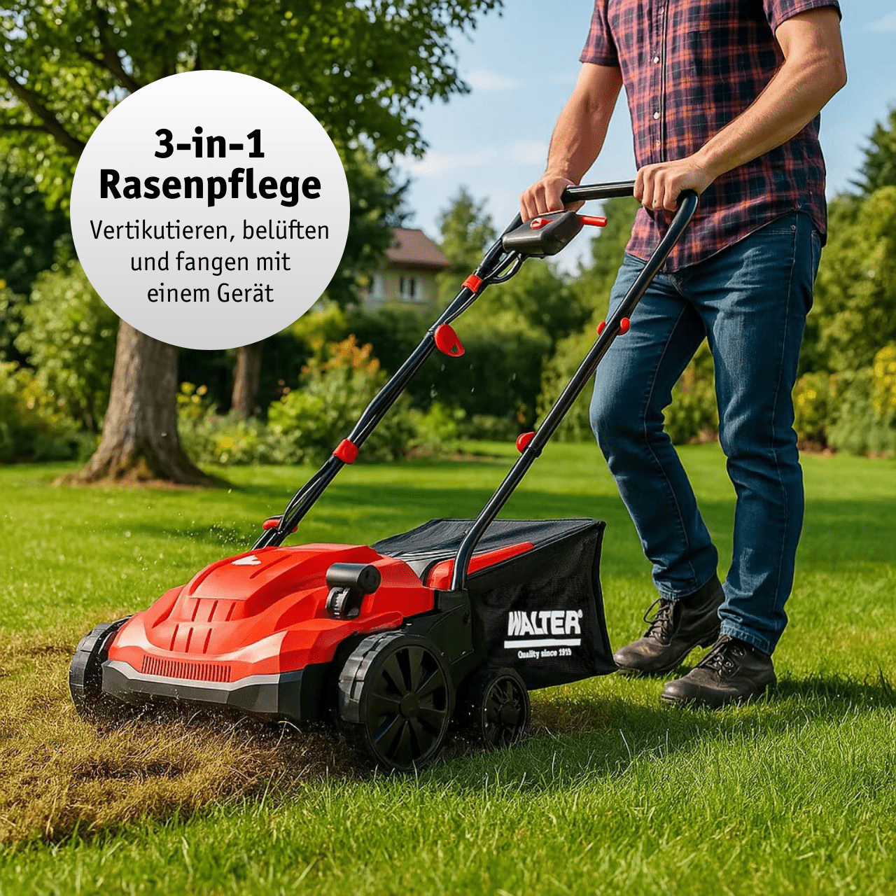 WALTER Elektro - Vertikutierer und Rasenlüfter 1500 W