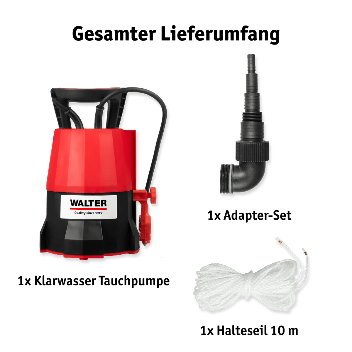 WALTER Klarwasser Tauchpumpe "extra flach" 400 W
