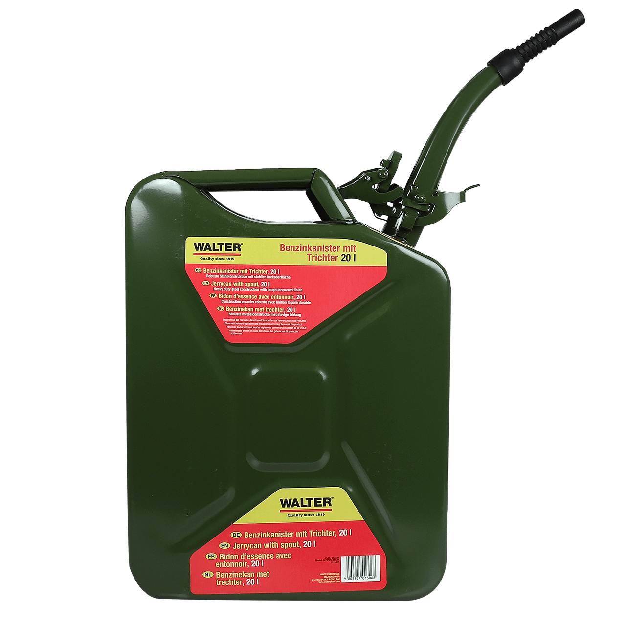 WALTER 20L Benzinkanister-Trichter-Set 4 tlg.