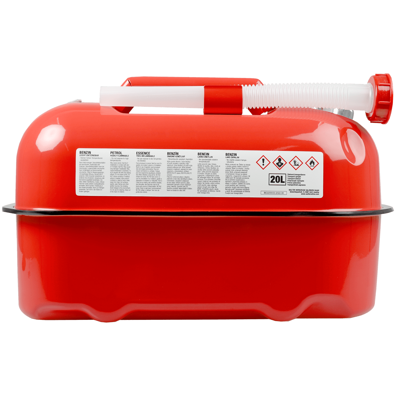 WALTER 2-tlg. Set 20 L Horizontaler Benzinkanister