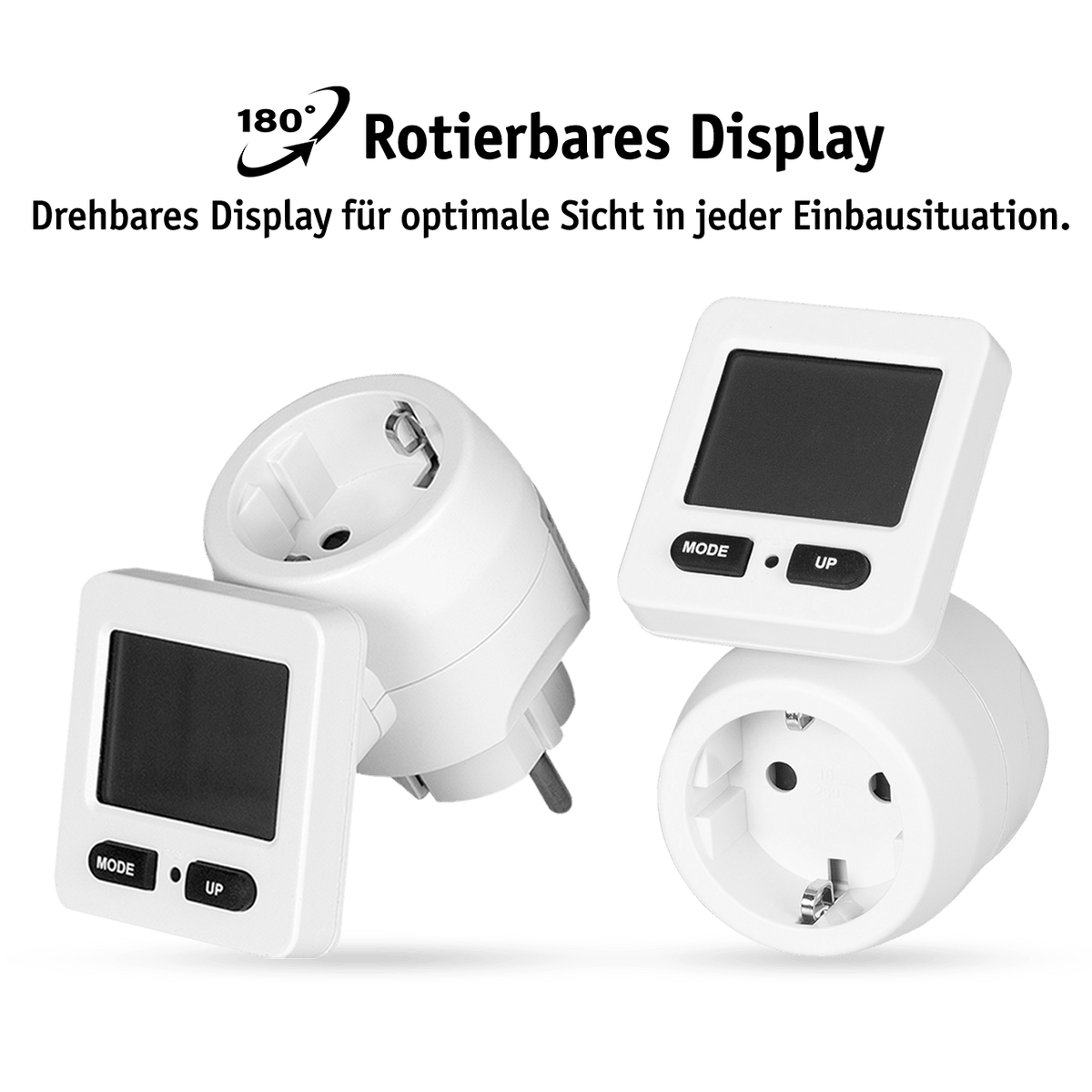 WALTER Steckdosenadapter mit Stromzähler