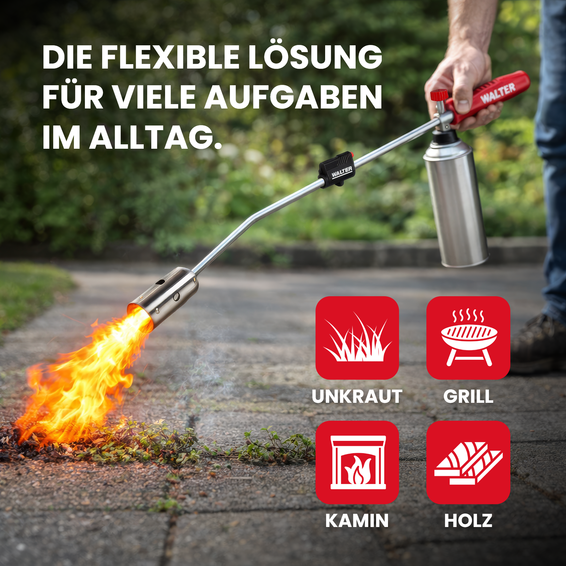 Unkrautbrenner mit Piezo-Zündung