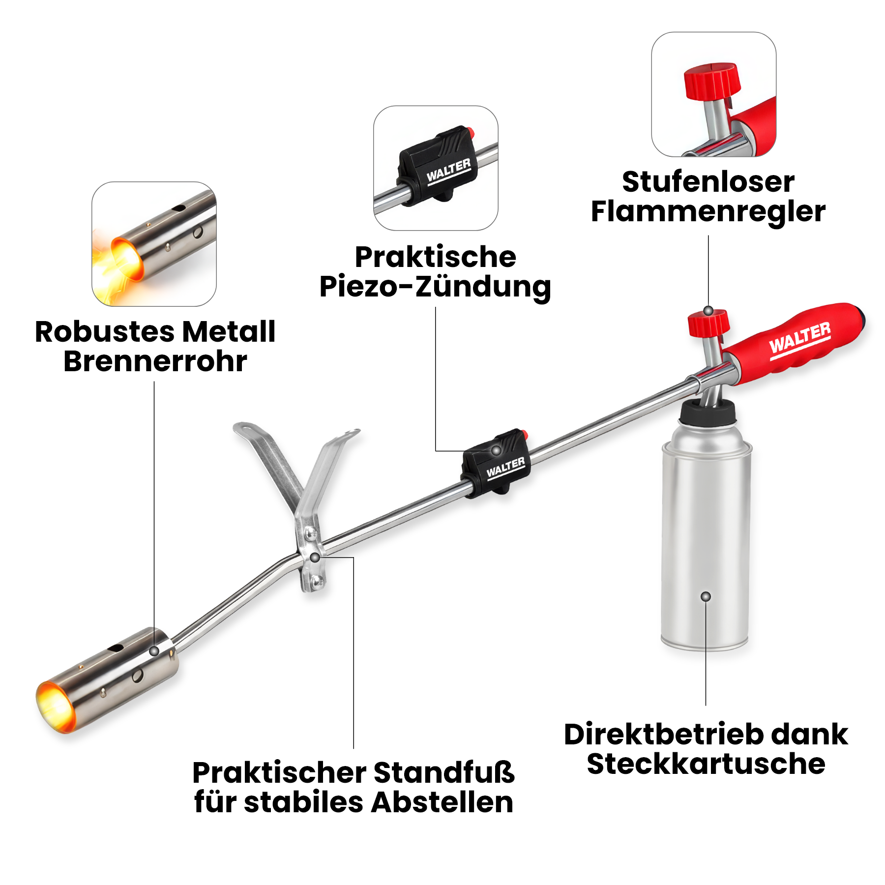 Unkrautbrenner mit Piezo-Zündung