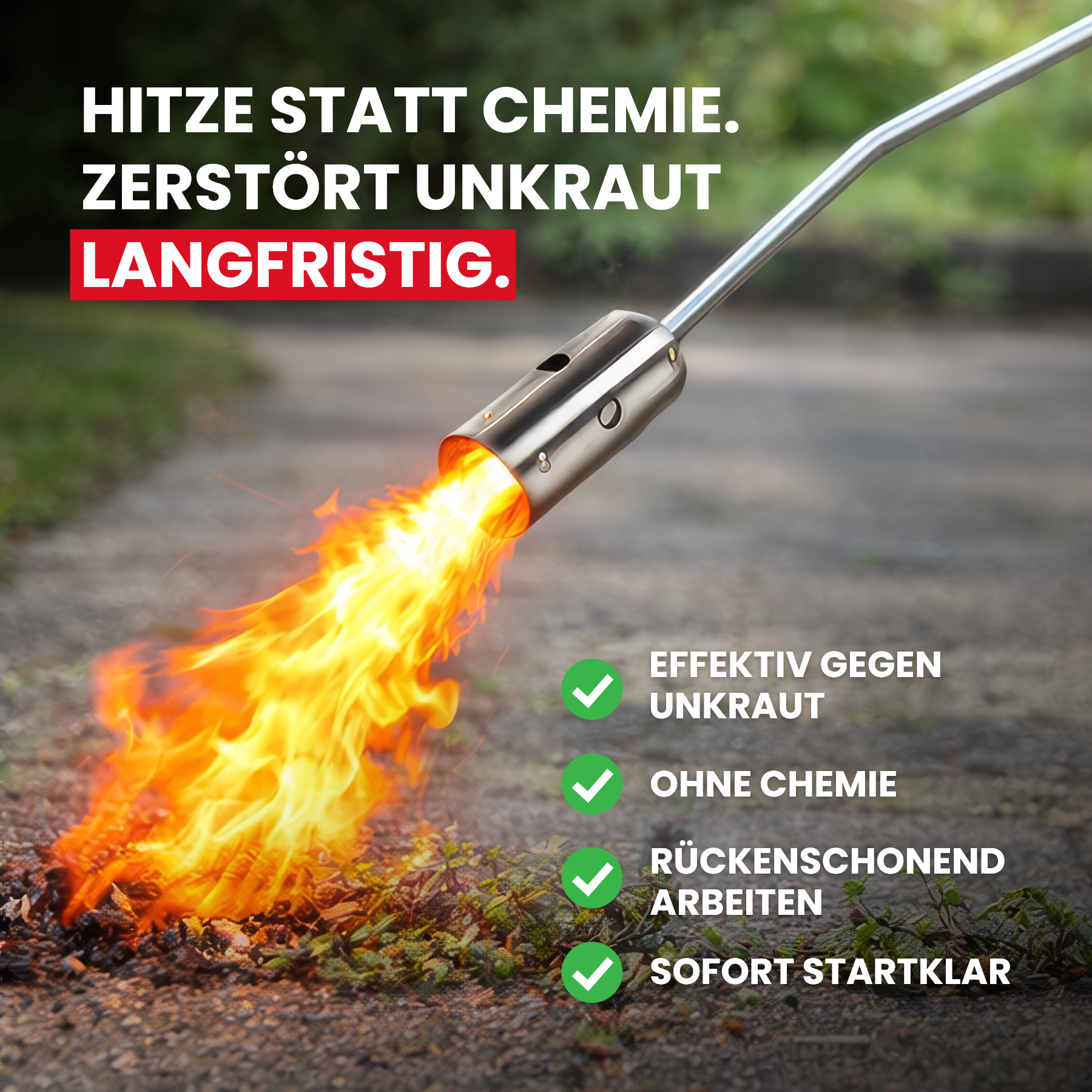 Unkrautbrenner mit Piezo-Zündung