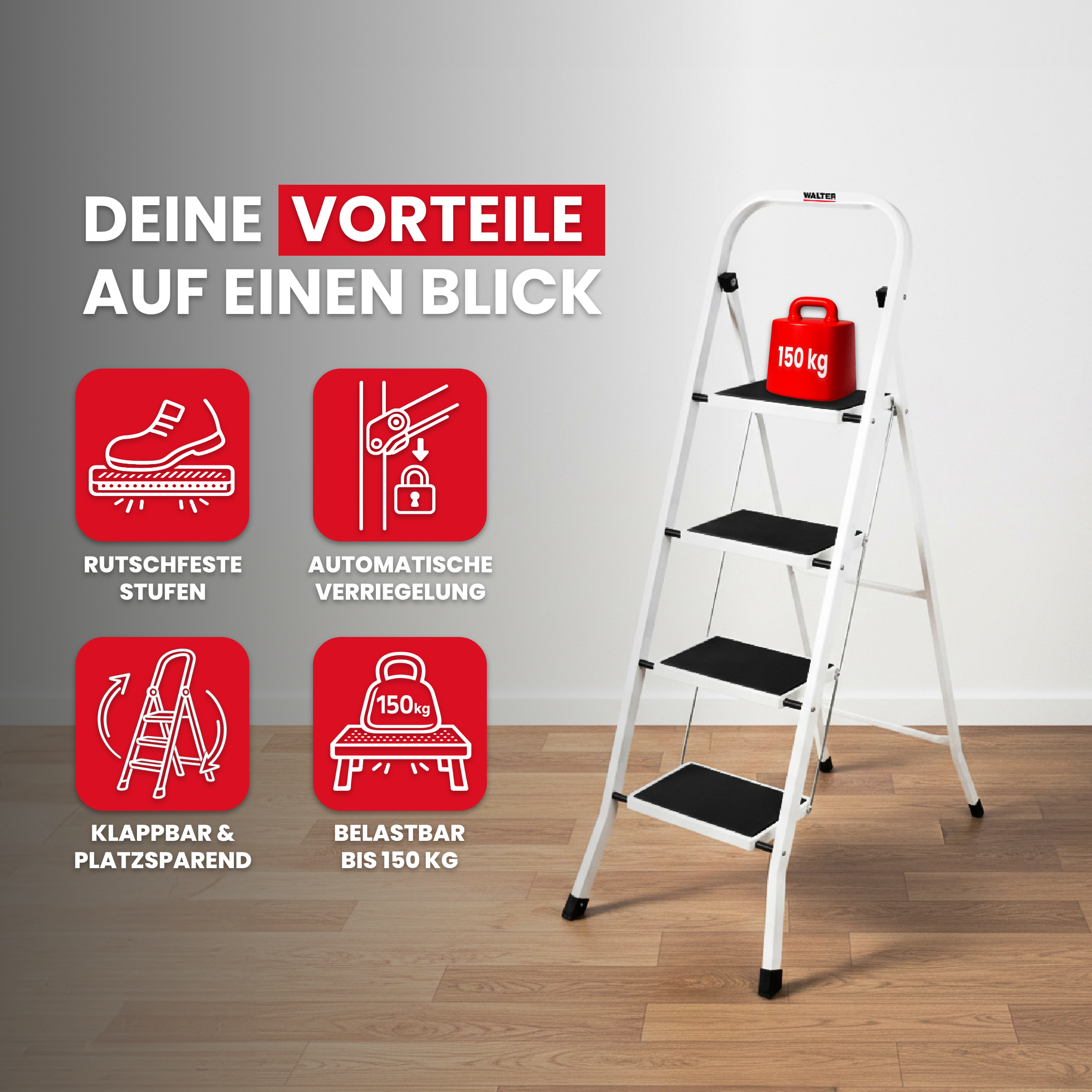4-step folding ladder step