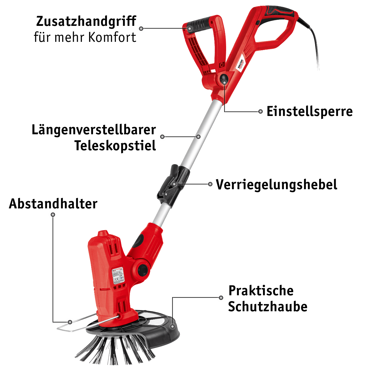 WALTER 3-in-1 Multitrimmer-Bürste 450 W