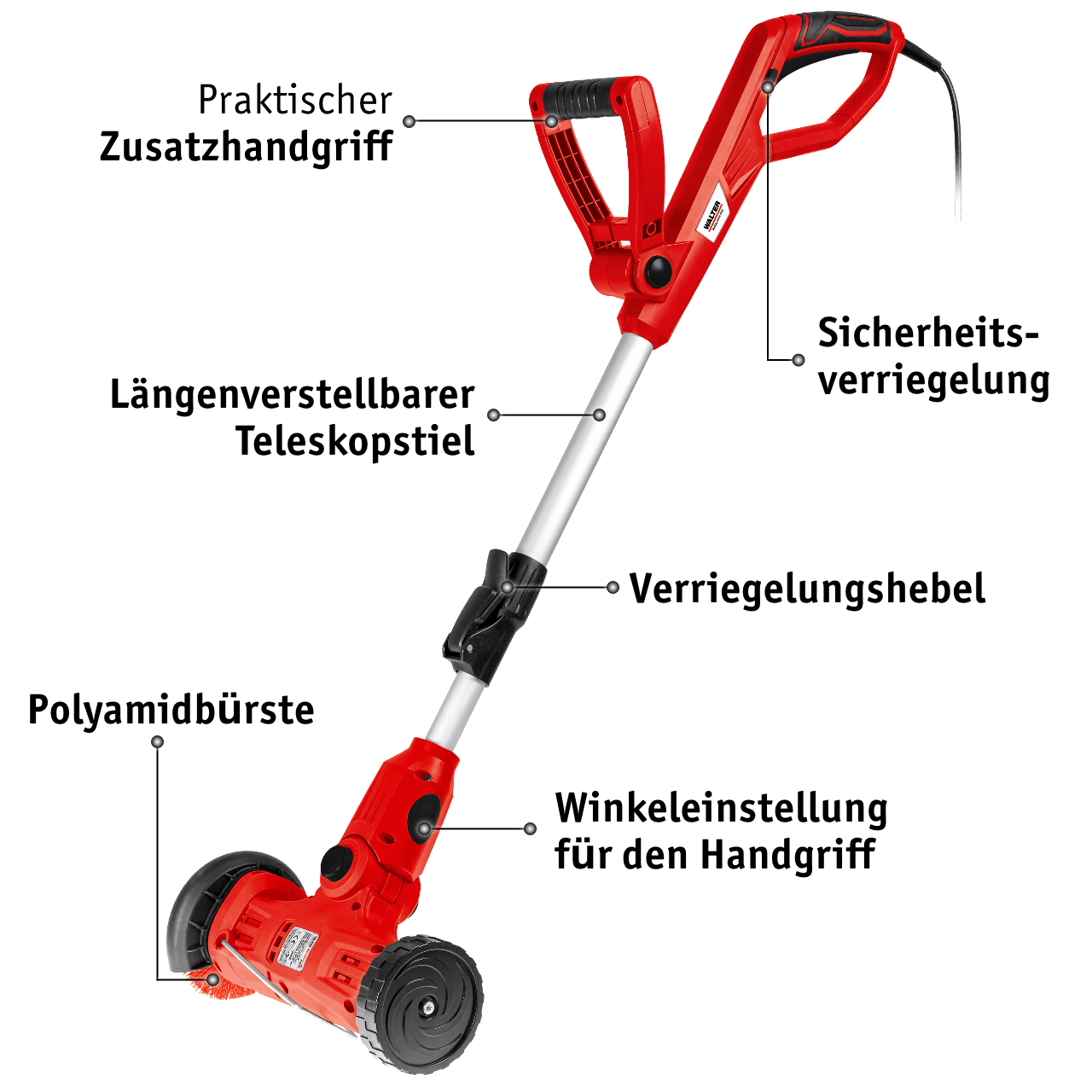 WALTER 3-in-1 Multitrimmer-Bürste 450 W