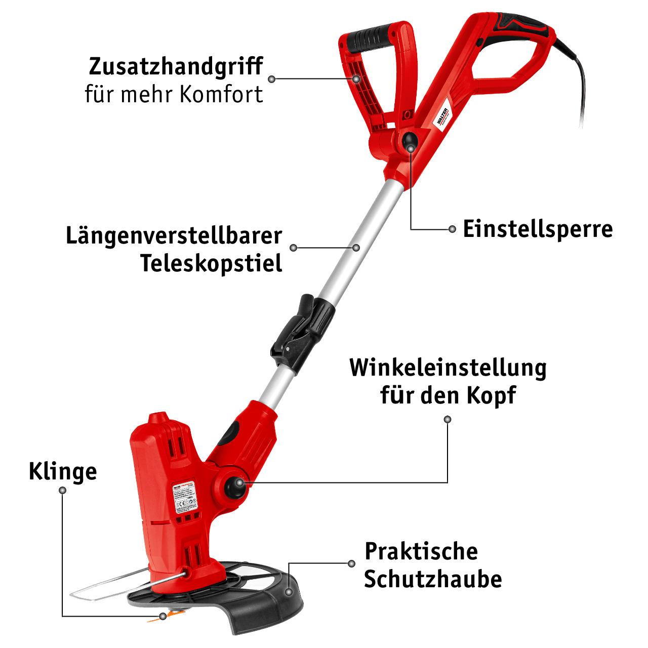 WALTER 3-in-1 Multitrimmer-Bürste 450 W