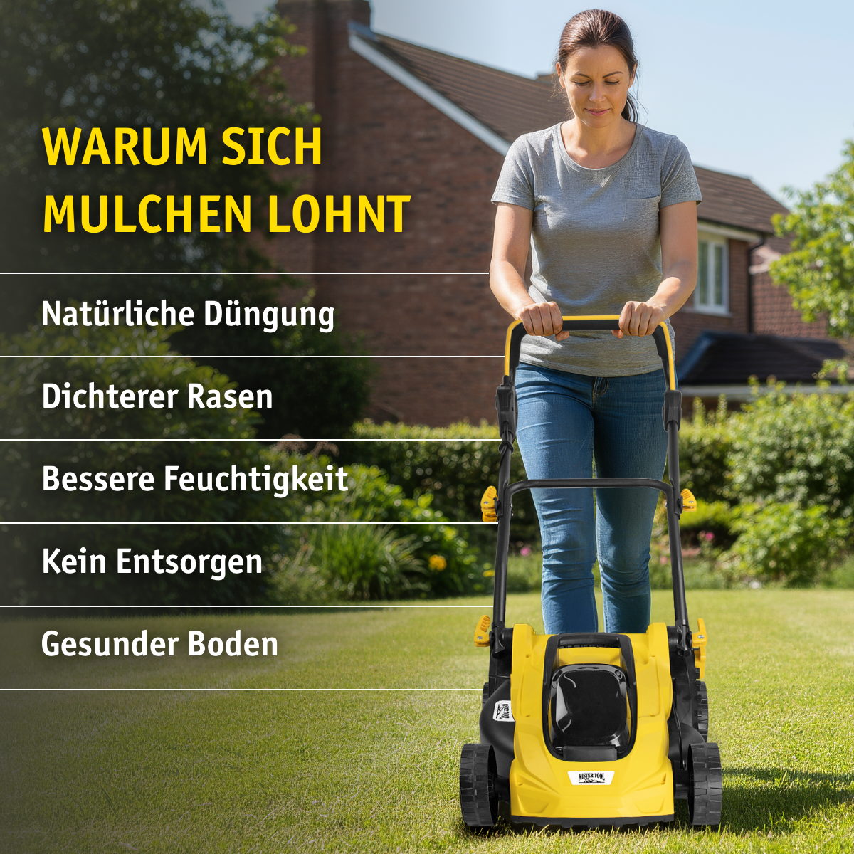 Akku Rasenmäher 20 V mit Mulchfunktion