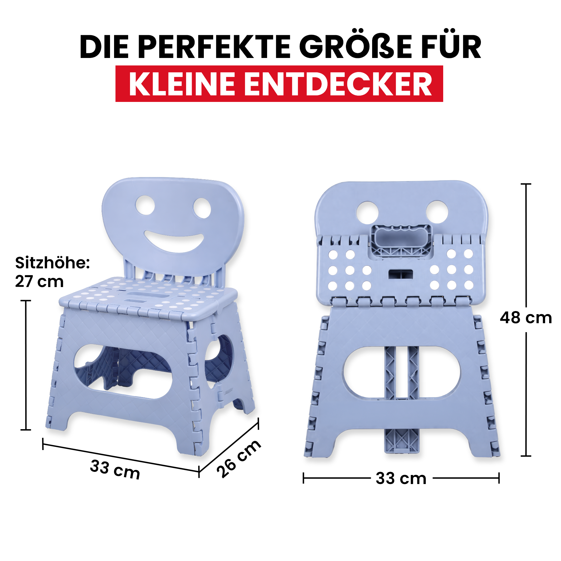 Klappbarer Kinderstuhl blau 2-in-1