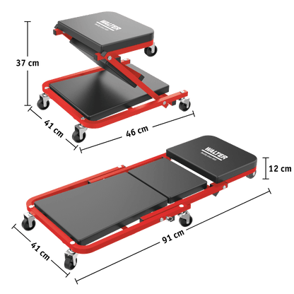 WALTER Montage-Rollbrett und Werkstatthocker 2-in-1
