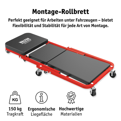 WALTER Montage-Rollbrett und Werkstatthocker 2-in-1