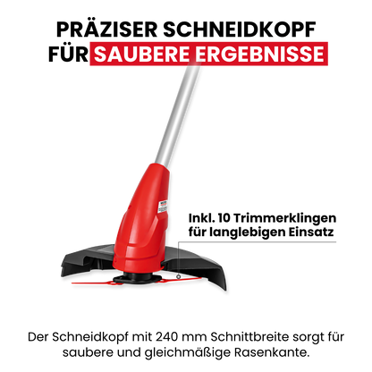 Cordless grass trimmer 12 V with 2 batteries