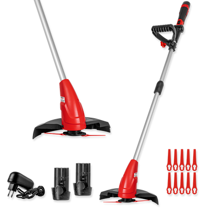 Cordless grass trimmer 12 V with 2 batteries