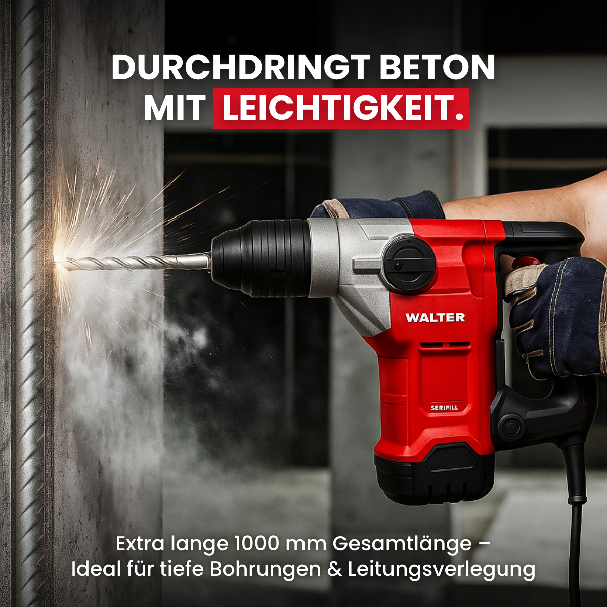 SDS+ Bohrer-Set 3-tlg. 1000 mm
