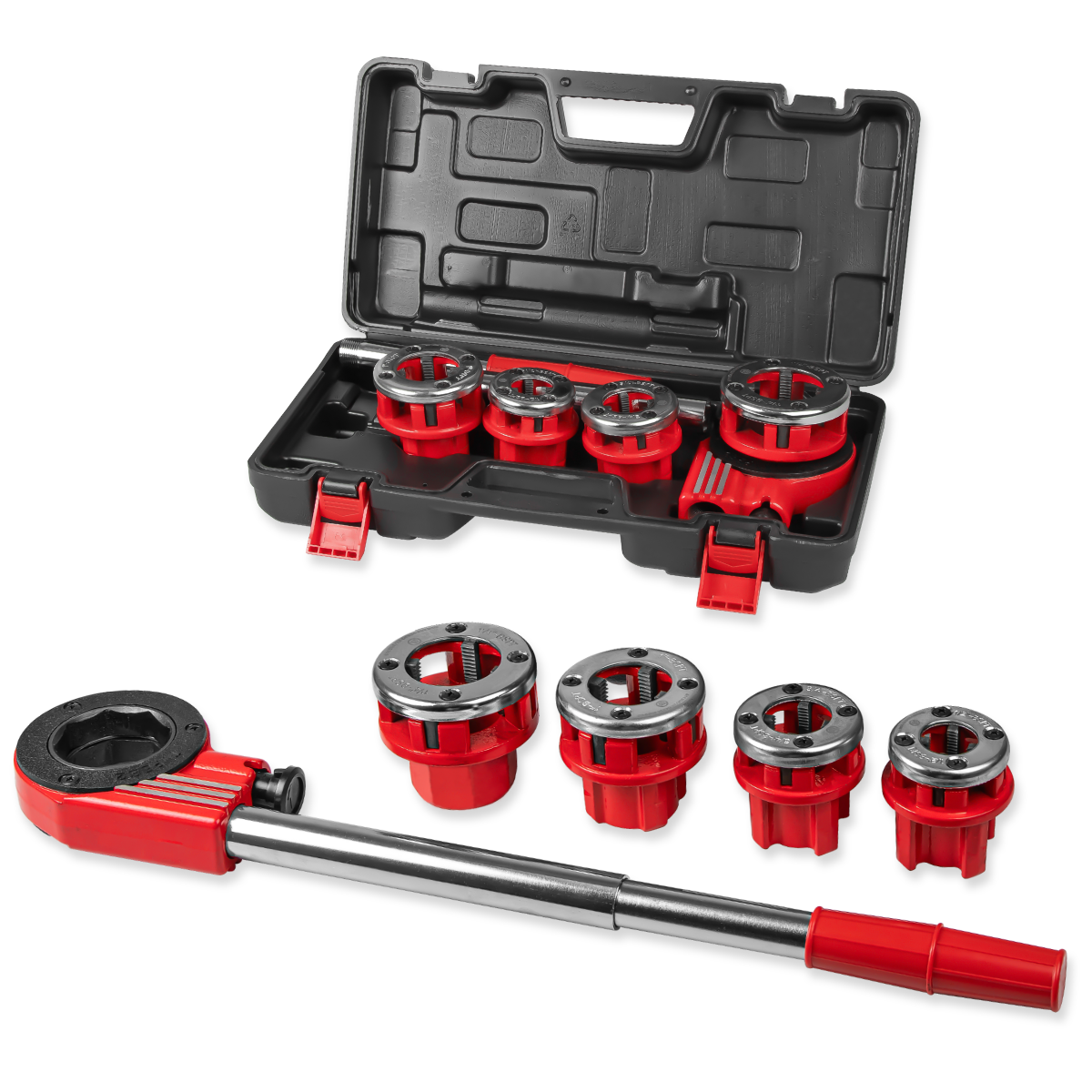 Thread cutting die set, 6-piece.