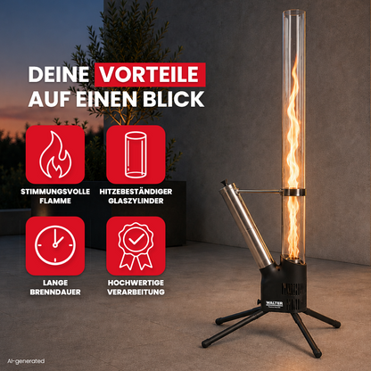 Feuerrohr mit Asche-Schublade