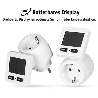 WALTER Steckdosenadapter mit Stromzähler