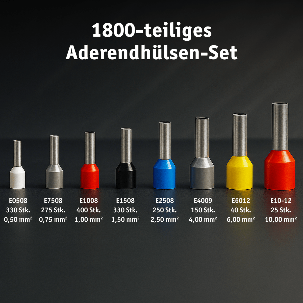 WALTER Crimpzange mit 1800 - tlg. Aderendhülsen - Set