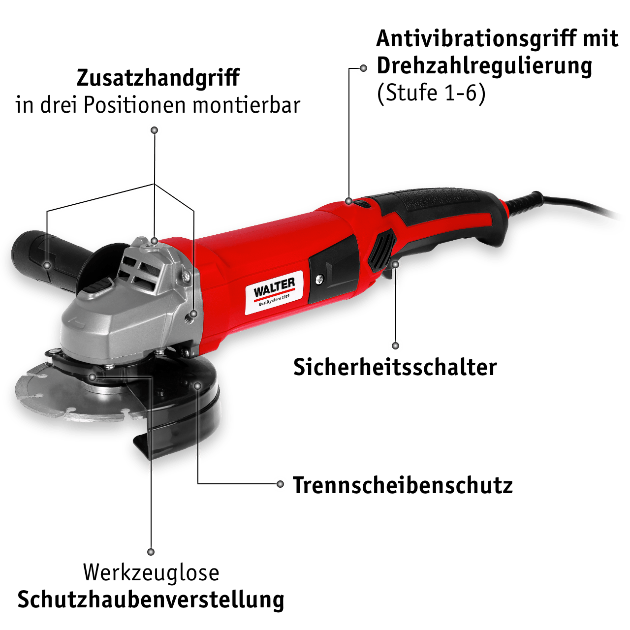WALTER Winkelschleifer 1200 W