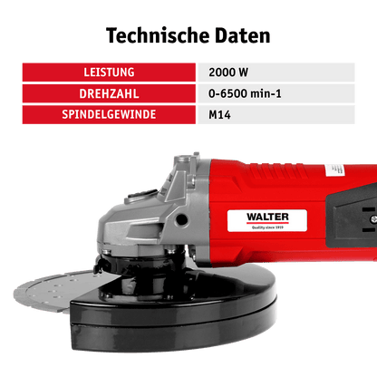 WALTER Winkelschleifer 230 mm 2000 W