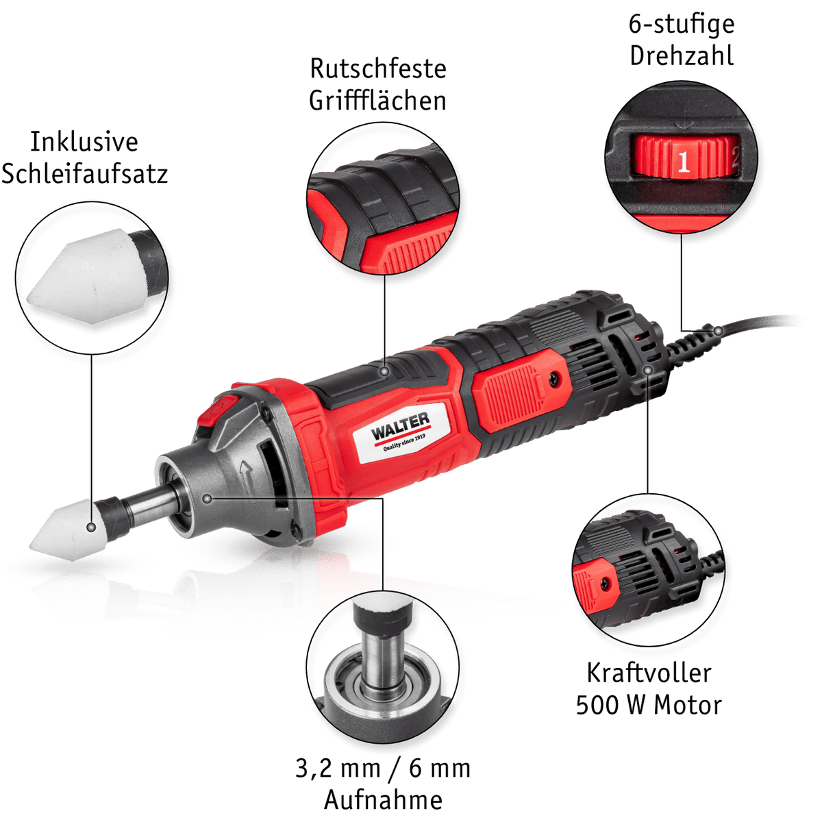 WALTER Geradschleifer 500 W