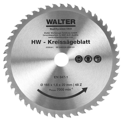WALTER Hartmetall Sägeblatt 48Z
