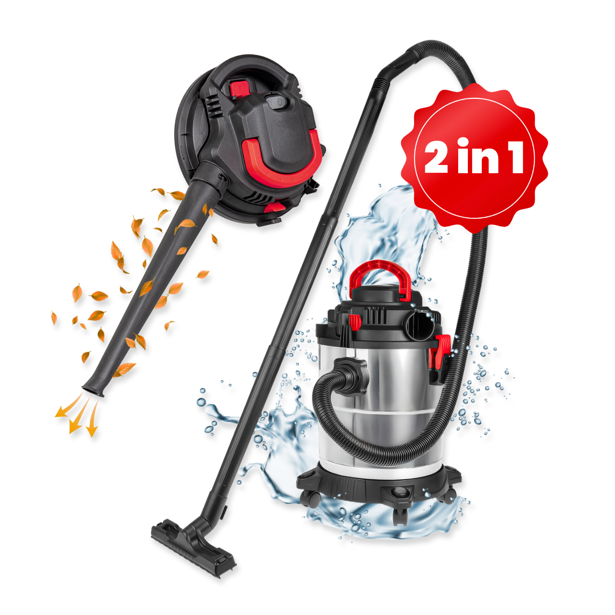 Wet/dry vacuum cleaner and blower 1200 W