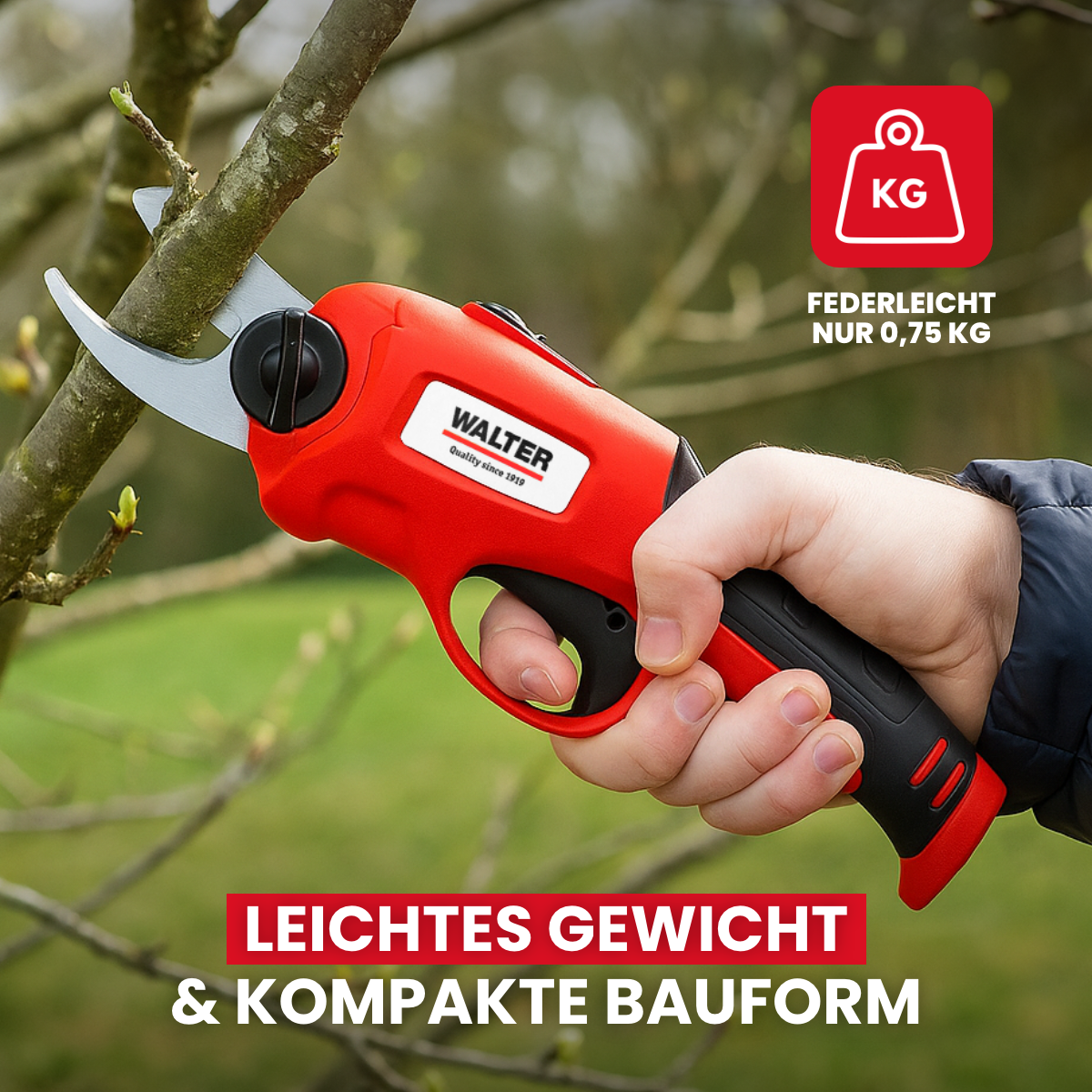 Li-Ion battery-powered pruning shears 4V
