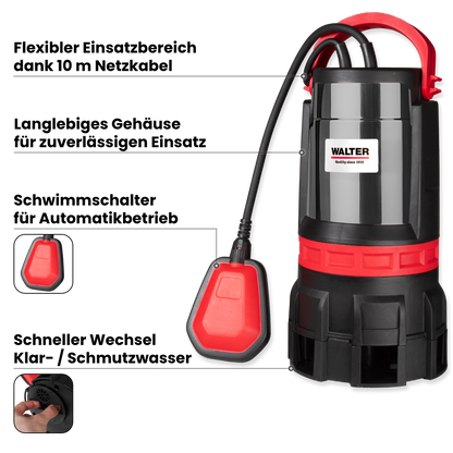 Dirty and clear water pump 750 W 2-in-1