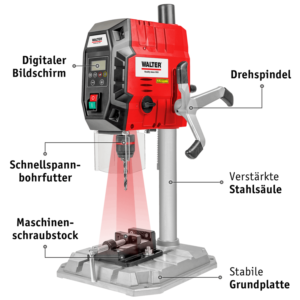 WALTER Tischbohrmaschine 900 W