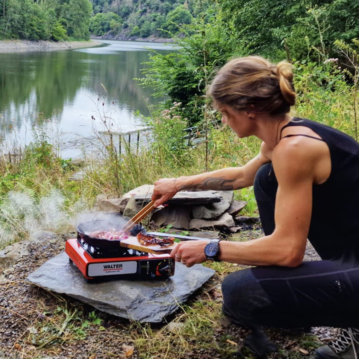 WALTER Campingkocher Gourmet mit Piezo
