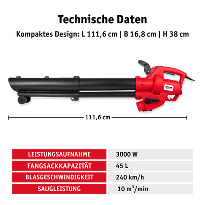 WALTER Elektro Laubsauger und -bläser 3000 W