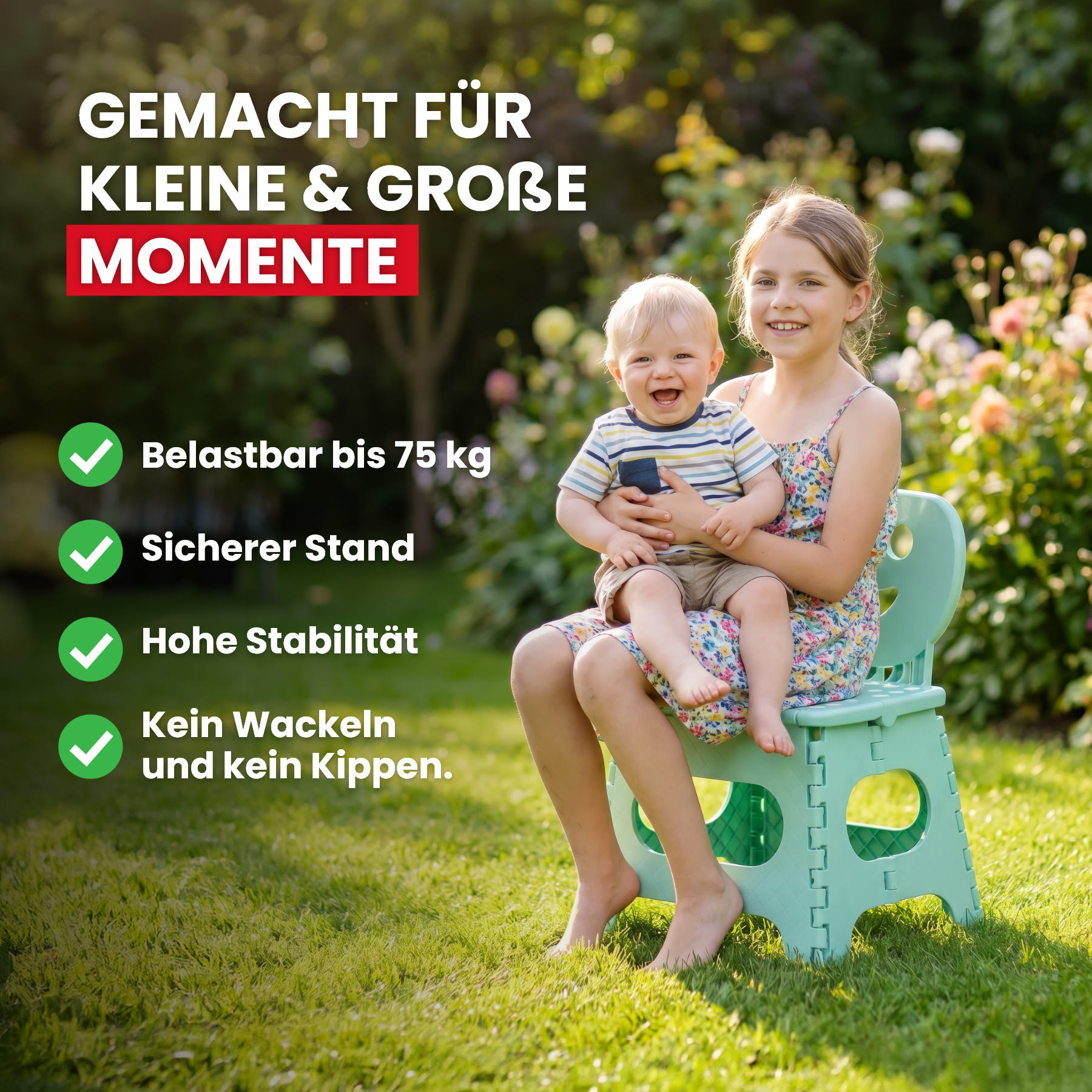 Klappbarer Kinderstuhl mint 2-in-1
