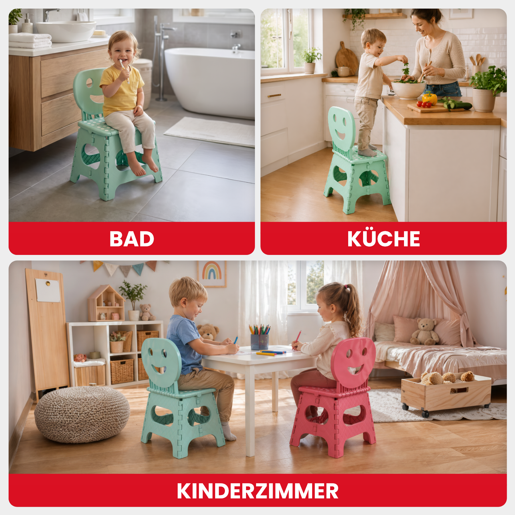 Klappbarer Kinderstuhl mint 2-in-1