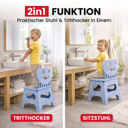 Klappbarer Kinderstuhl blau 2-in-1