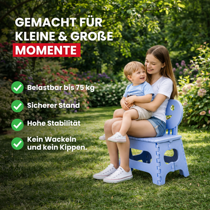 Klappbarer Kinderstuhl blau 2-in-1
