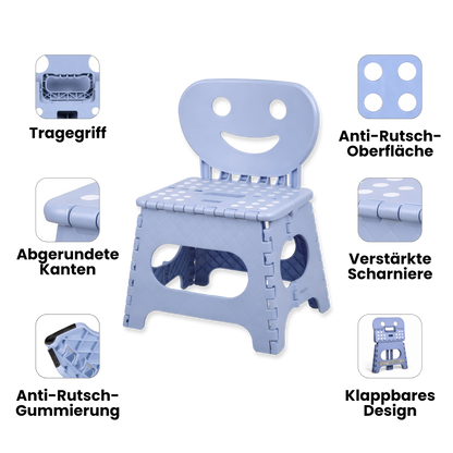 Klappbarer Kinderstuhl blau 2-in-1