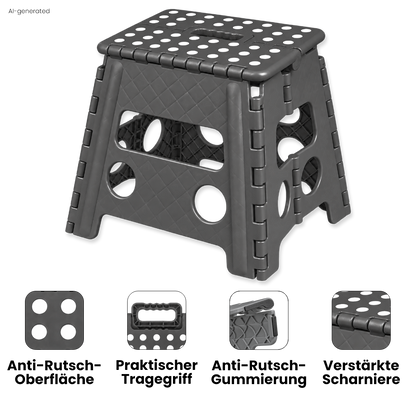 Klappbarer Tritthocker grau