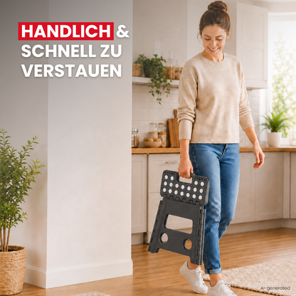 Klappbarer Tritthocker grau