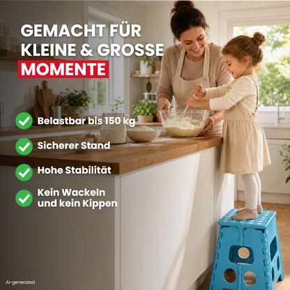 Klappbarer Tritthocker blau