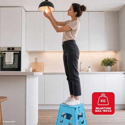 Klappbarer Tritthocker blau