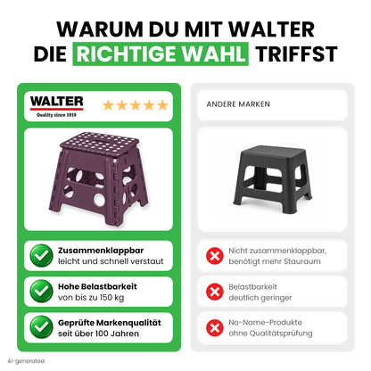 Klappbarer Tritthocker lila